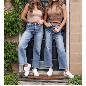 The Piper by Loverlet Super High Rise Tummy Control Cropped Wide Leg Jeans--18W